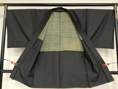 平和屋着物●男性　本場大島紬　アンサンブル　亀甲文　正絹　逸品　AABC4849zg