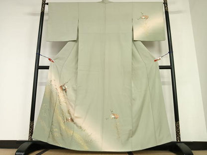 平和屋着物●訪問着　地紙枝花文　暈し染め　金彩　高島屋扱い　正絹　逸品　AABC4854zg