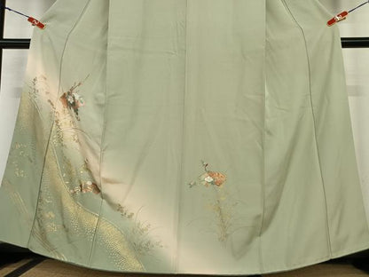 平和屋着物●訪問着　地紙枝花文　暈し染め　金彩　高島屋扱い　正絹　逸品　AABC4854zg