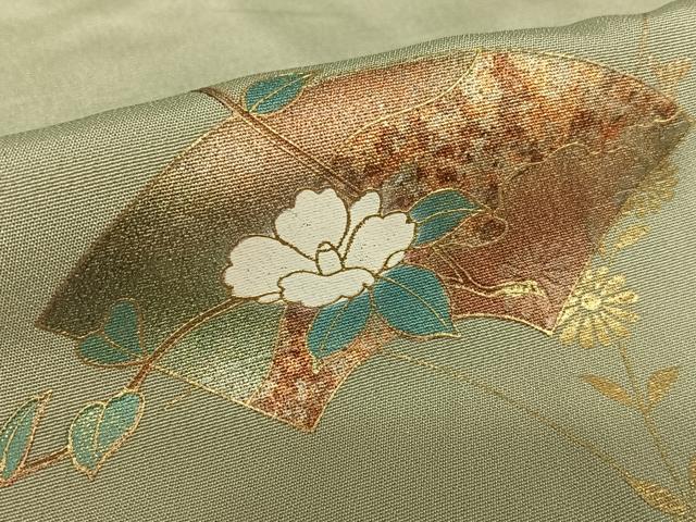 平和屋着物●訪問着　地紙枝花文　暈し染め　金彩　高島屋扱い　正絹　逸品　AABC4854zg
