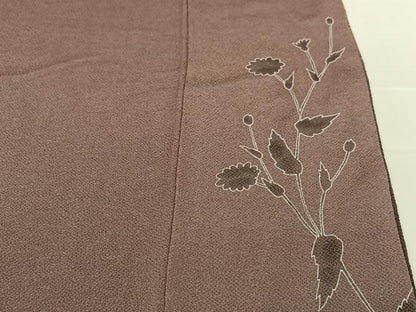 平和屋着物●訪問着　友禅　草花文　暈し染め　金彩　鬼しぼ縮緬　正絹　逸品　AABC4857zg
