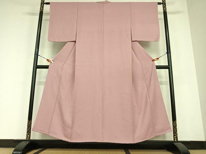 平和屋着物●上質な色無地　箔散らし地紋　浅蘇芳色　正絹　逸品　未使用　AABC4869zg