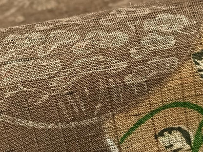 平和屋着物●上質な紬　草花文　正絹　逸品　AABC4877zg