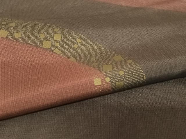 平和屋着物●本場染大島紬 訪問着 箔散らし 金彩 正絹 逸品 AABC4882zg