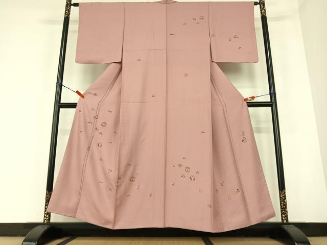 平和屋着物●友禅作家の巨匠 浅井青仁 訪問着 草花丸文 金彩 正絹 逸品 AABC4887zg