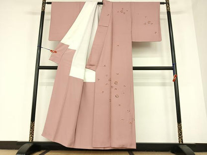 平和屋着物●友禅作家の巨匠 浅井青仁 訪問着 草花丸文 金彩 正絹 逸品 AABC4887zg