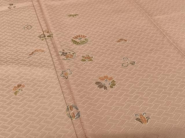 平和屋着物●友禅作家の巨匠 浅井青仁 訪問着 草花丸文 金彩 正絹 逸品 AABC4887zg