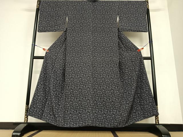 平和屋着物●上質な小紋 変わり市松丸文 健勝苑扱い 正絹 逸品 AABC4894zg