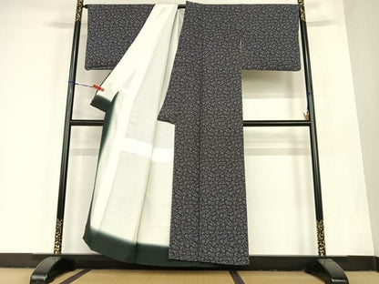 平和屋着物●上質な小紋 変わり市松丸文 健勝苑扱い 正絹 逸品 AABC4894zg