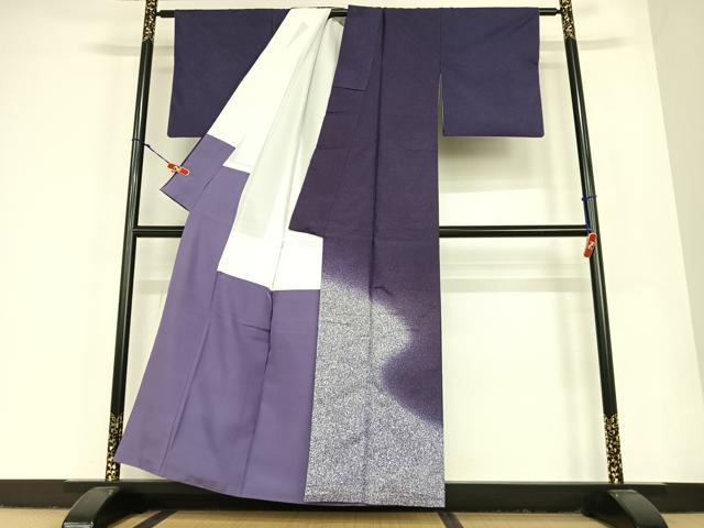 平和屋着物●京友禅の第一人者 松井青々 本場染大島紬 訪問着 霞文 暈し染め 正絹 逸品 AABC4905zg