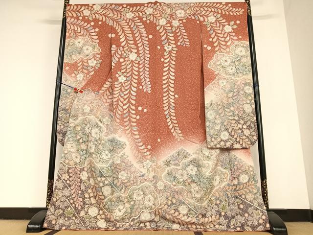 平和屋着物●豪華振袖 辻が花 絞り 暈し染め 金彩 正絹 逸品 AABC4914zg
