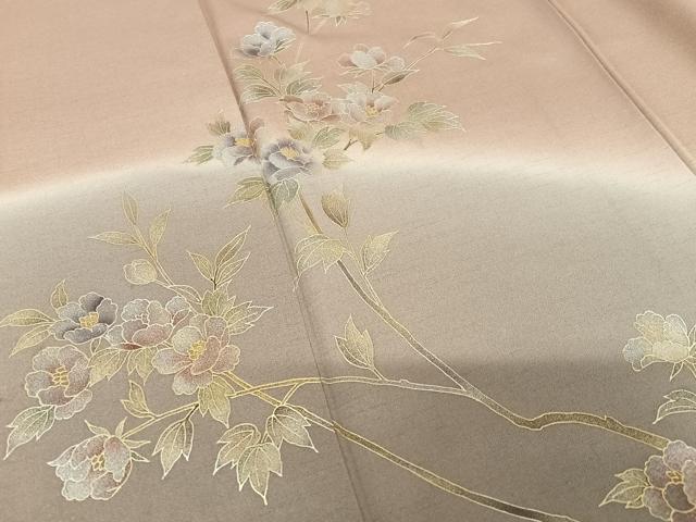 平和屋着物●訪問着 枝花文 暈し染め 金彩 正絹 逸品 AABC4915zg