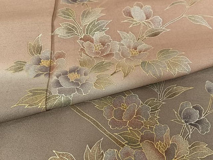 平和屋着物●訪問着 枝花文 暈し染め 金彩 正絹 逸品 AABC4915zg