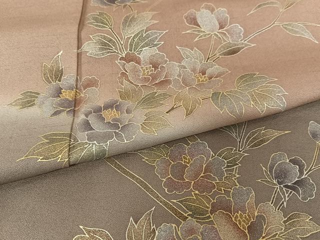 平和屋着物●訪問着 枝花文 暈し染め 金彩 正絹 逸品 AABC4915zg
