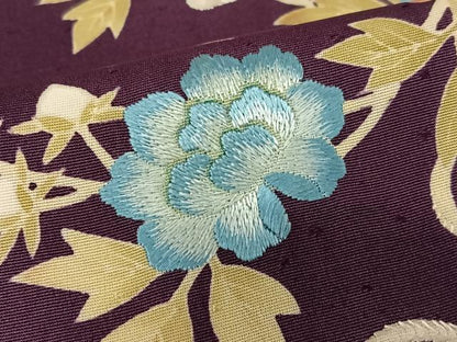 平和屋着物●訪問着 友禅 刺繍 立波花文 暈し染め 金糸 正絹 逸品 AABC4949zg