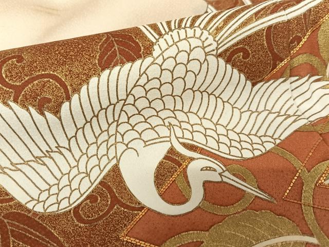 平和屋着物●豪華色留袖　駒刺繍　鳳凰花菱文　金彩　正絹　逸品　AABC4954zg