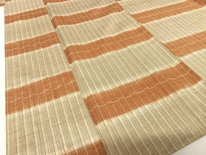 平和屋着物●上質な紬　段違い文　正絹　逸品　AABC4966zg