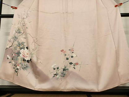 平和屋着物●訪問着　友禅　草花文　枝梅　暈し染め　正絹　逸品　AABC4972zg