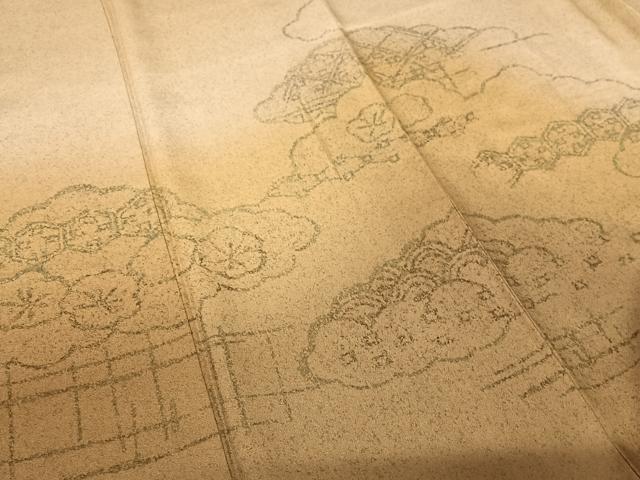平和屋着物●中嶋まさひろ 蝋彩染作家　訪問着　雲重ね亀甲花文　暈し染め　正絹　逸品　AABC4988zg