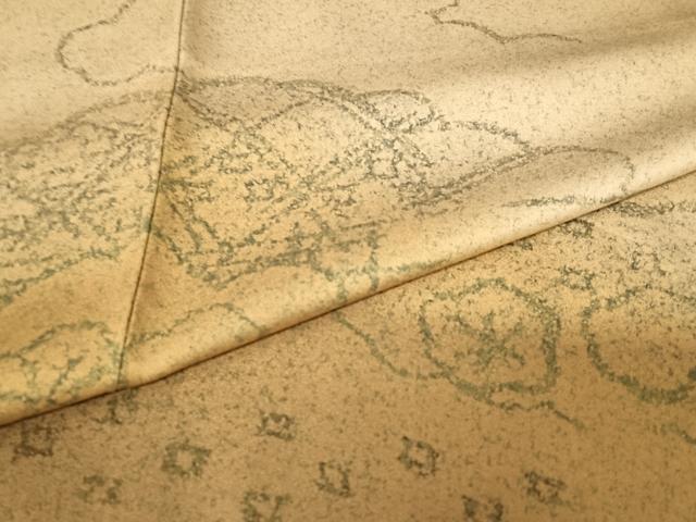 平和屋着物●中嶋まさひろ 蝋彩染作家　訪問着　雲重ね亀甲花文　暈し染め　正絹　逸品　AABC4988zg