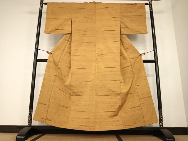 平和屋着物●上質な紬 変わり横段文 正絹 逸品 AABC4998zg