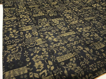 平和屋着物●上質な紬　更紗花文　正絹　逸品　未使用　AABC5000zg