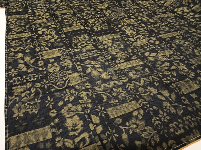 平和屋着物●上質な紬　更紗花文　正絹　逸品　未使用　AABC5000zg