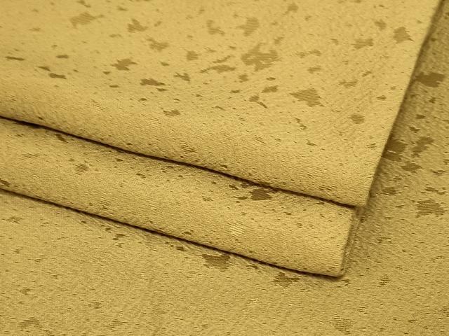 平和屋着物●上質な色無地　箔散らし地紋　黄土色　正絹　逸品　AABC5004zg