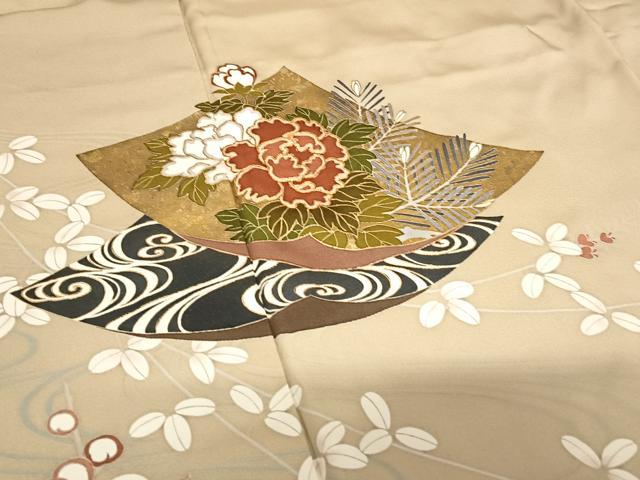 平和屋着物●豪華色留袖　駒刺繍　色紙重ね流水花文　金彩　やまと誂製　正絹　逸品　AABC5011zg