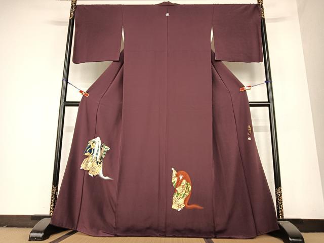 平和屋着物●豪華色留袖 作家者 歌舞伎 連獅子 手描き 金彩 正絹 逸品 AABC5013zg