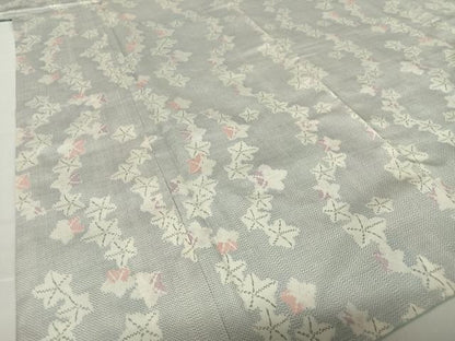 平和屋着物●上質な紬　楓文　正絹　逸品　未使用　AABC5023zg