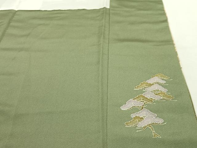 平和屋着物●色留訪問着　作家物　渡橋人物草花文　暈し染め　金彩　正絹　逸品　AABC5034zg