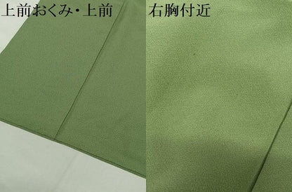平和屋着物●本草木染作家　瑞寶　舞衣　色無地　青丹色　正絹　逸品　AABC5047zg