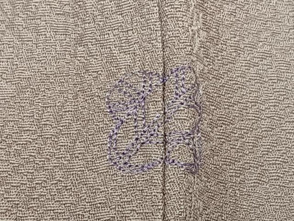 平和屋着物●上質な色無地　草花地紋　梅鼠色　正絹　逸品　AABC5050zg