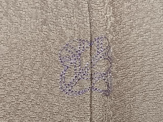 平和屋着物●上質な色無地　草花地紋　梅鼠色　正絹　逸品　AABC5050zg