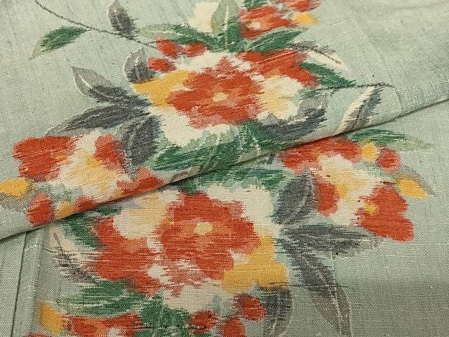 平和屋着物●上質な紬 枝花文 正絹 逸品 未使用 AABC5056zg