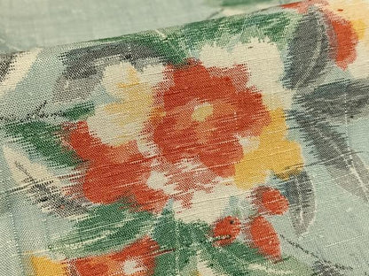平和屋着物●上質な紬 枝花文 正絹 逸品 未使用 AABC5056zg
