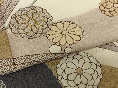 平和屋着物●十日町 名門青柳高級ブランド　大喜百花　訪問着　駒刺繍　絞り　舞花文　ロング丈　正絹　逸品　未使用　AABC5065zg