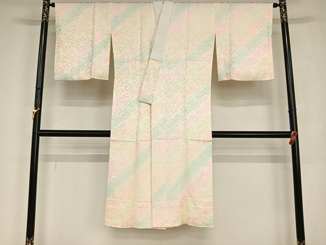 平和屋着物●長襦袢　袷　群れ鶴文　暈し染め　正絹　逸品　AABC5073zg