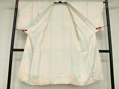 平和屋着物●長襦袢　袷　群れ鶴文　暈し染め　正絹　逸品　AABC5073zg