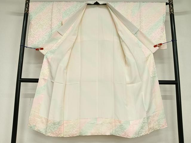 平和屋着物●長襦袢　袷　群れ鶴文　暈し染め　正絹　逸品　AABC5073zg