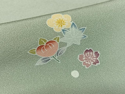 平和屋着物●上質な小紋 友禅 花籠文 暈し染め 正絹 逸品 未使用 AABC5080zg
