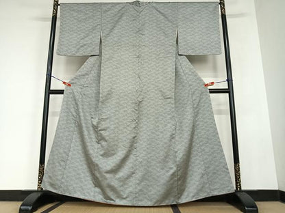 平和屋着物●お召 立波文 正絹 逸品 AABC5086zg