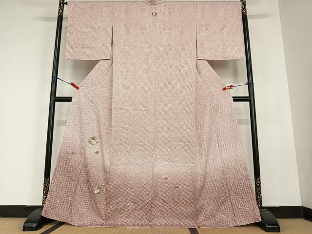 平和屋着物●訪問着 総絞り 刺繍 松竹梅 暈し染め 金糸 正絹 逸品 未使用 AABC5094zg
