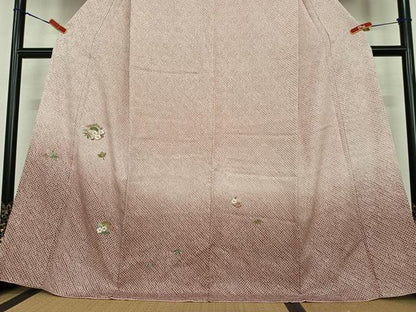 平和屋着物●訪問着 総絞り 刺繍 松竹梅 暈し染め 金糸 正絹 逸品 未使用 AABC5094zg