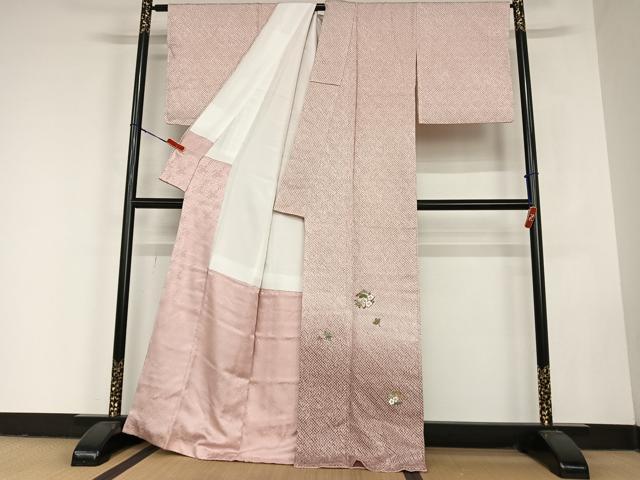 平和屋着物●訪問着 総絞り 刺繍 松竹梅 暈し染め 金糸 正絹 逸品 未使用 AABC5094zg