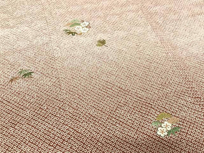 平和屋着物●訪問着 総絞り 刺繍 松竹梅 暈し染め 金糸 正絹 逸品 未使用 AABC5094zg
