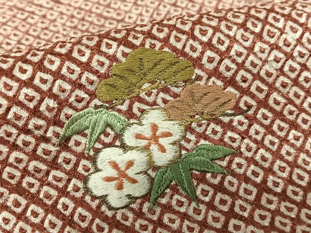 平和屋着物●訪問着 総絞り 刺繍 松竹梅 暈し染め 金糸 正絹 逸品 未使用 AABC5094zg
