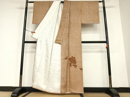 平和屋着物●訪問着 花蝶文 正絹 逸品 AABC5100zg