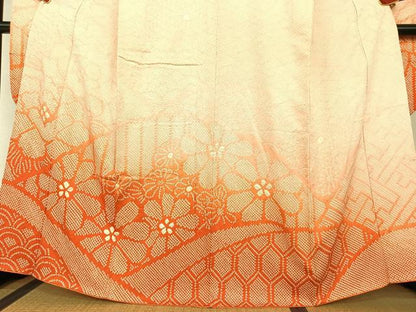 平和屋着物●豪華振袖 絞り 舞花文 正絹 逸品 AABC5119zg